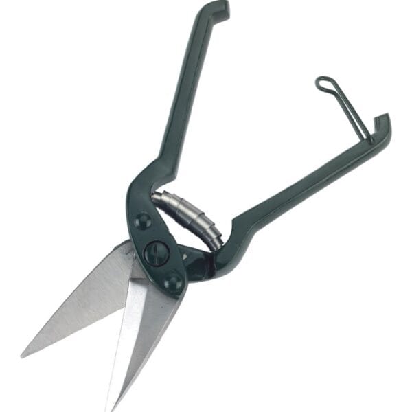 Klauvsaks. uten tenner. 26 cm lang. Grøn