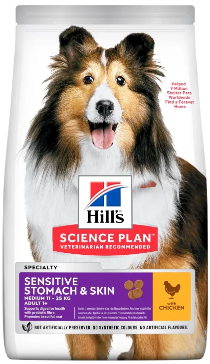 Hills SP Hundefor Adult Sen. Stomach and Skin Medium Chicken 12kg
