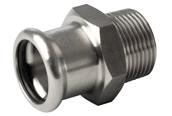 Pressfitting Rustfritt   Overgang  15 mm - 1/2" utv gj