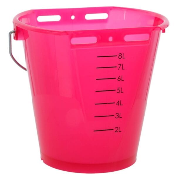 Kalvebar bøtte rosa transparent m/måleenhet l.
